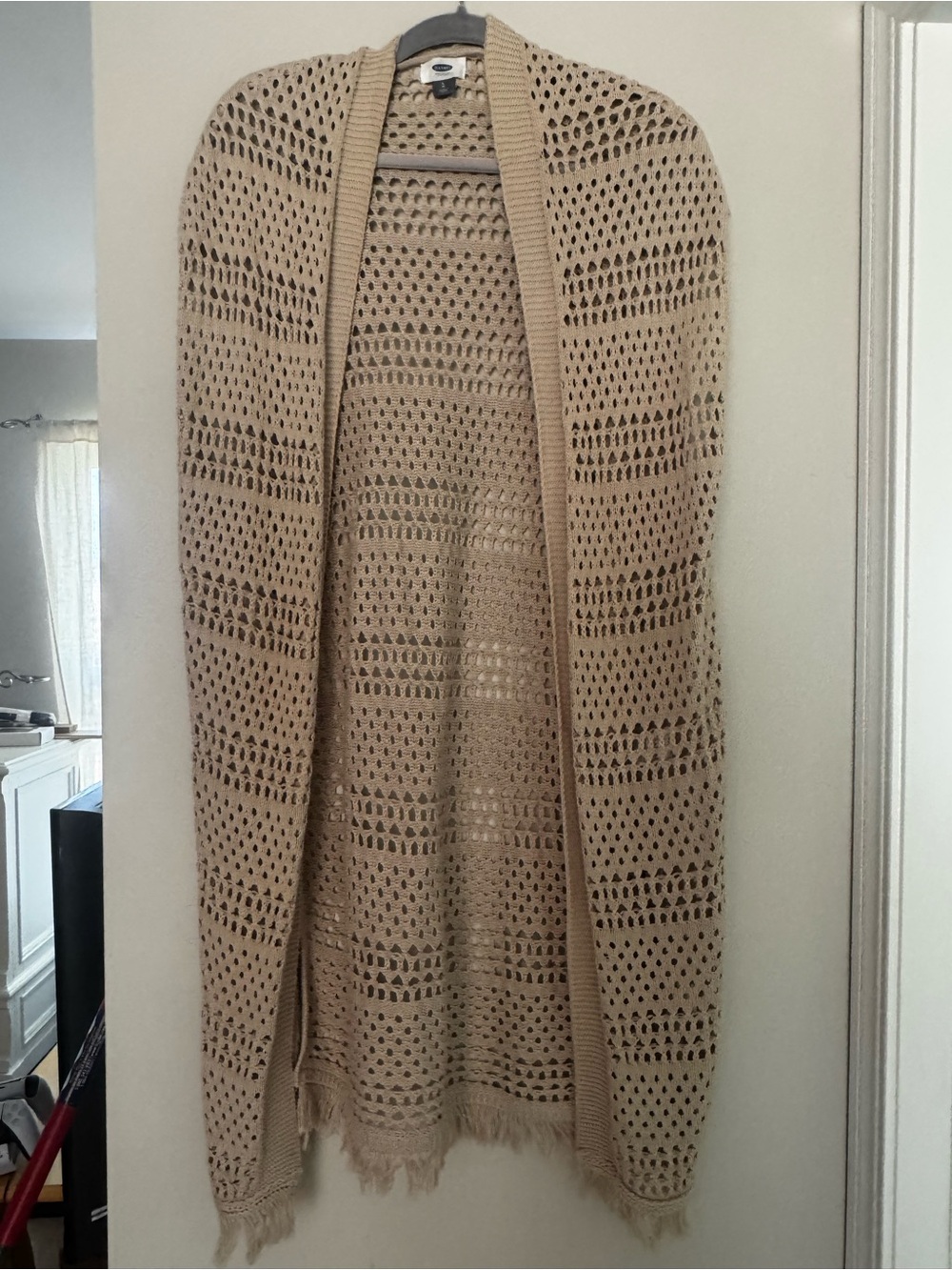 Old Navy Crochet Open-Front Cardigan - Tan size LARGE